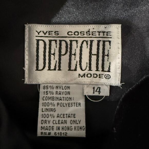 Yves Cossette DEPECHE Mode Dress Women 14 Black Velvet Asian 90s Cocktail Event - Picture 12 of 12